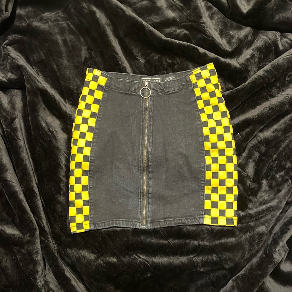 American Bazi | Black & Yellow Checkered Skirt